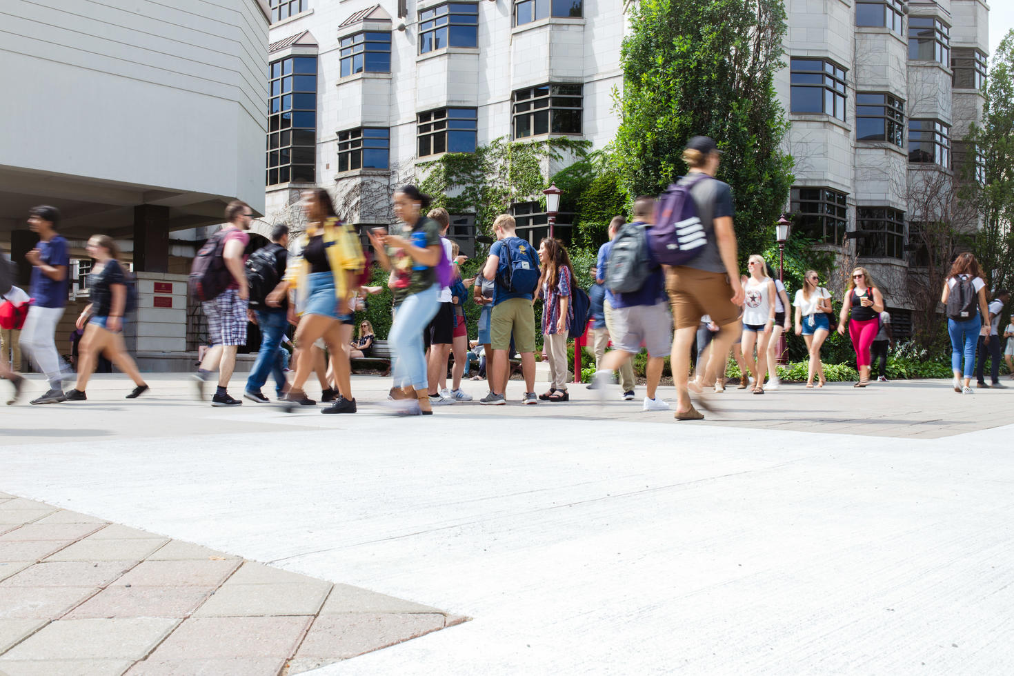 Students walking on campus
