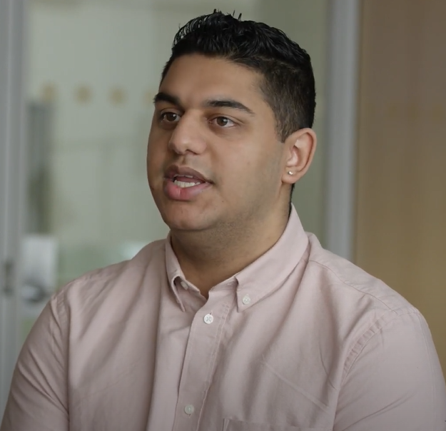 Ahmed Dharamsi giving his testimonial