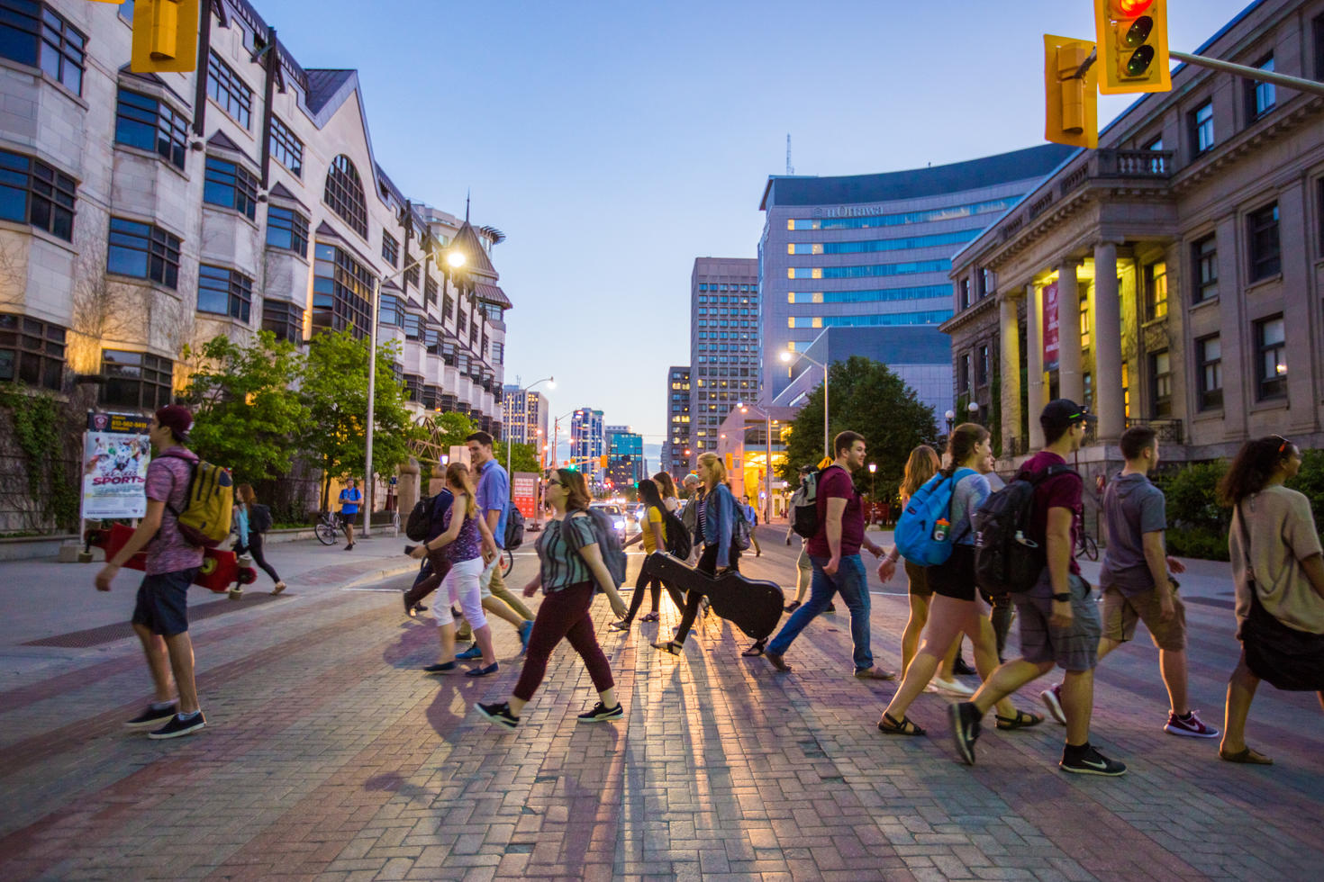 Students walking on campus
