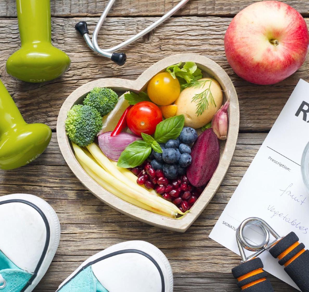 Heart shaped bowl and other health-focused items