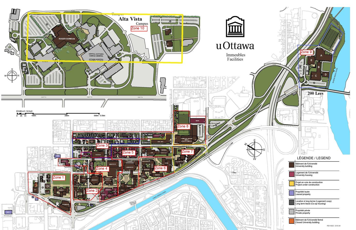 Map of uottawa zones