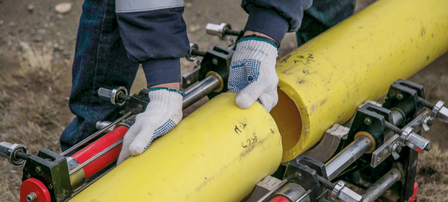 Fitting of a large PVC pipe