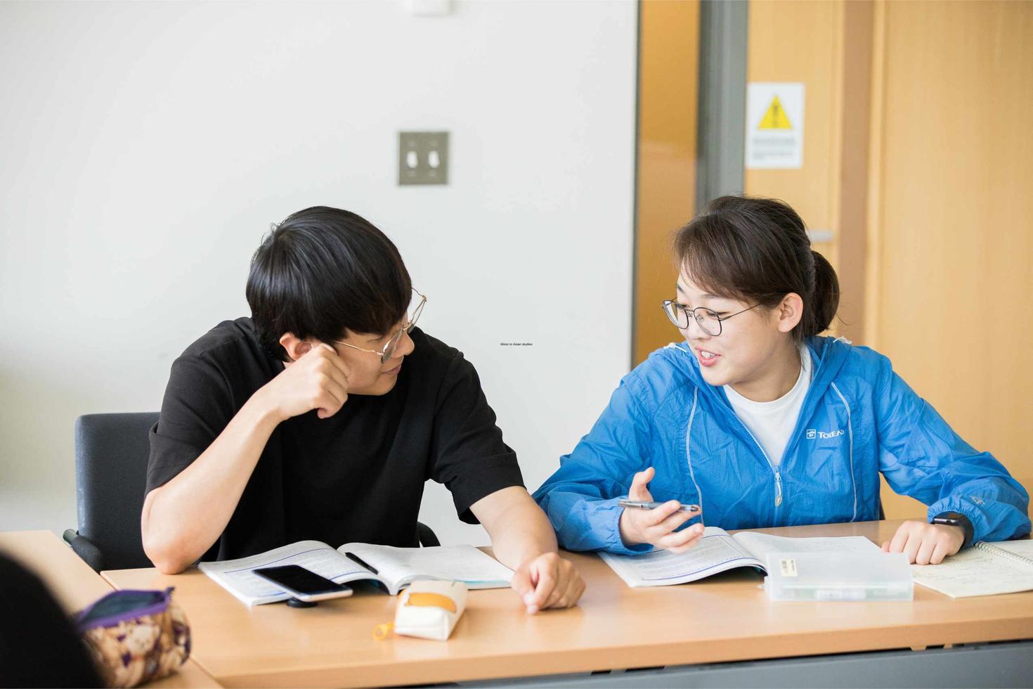 Students attending a class