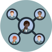 icon representing people connected through a network