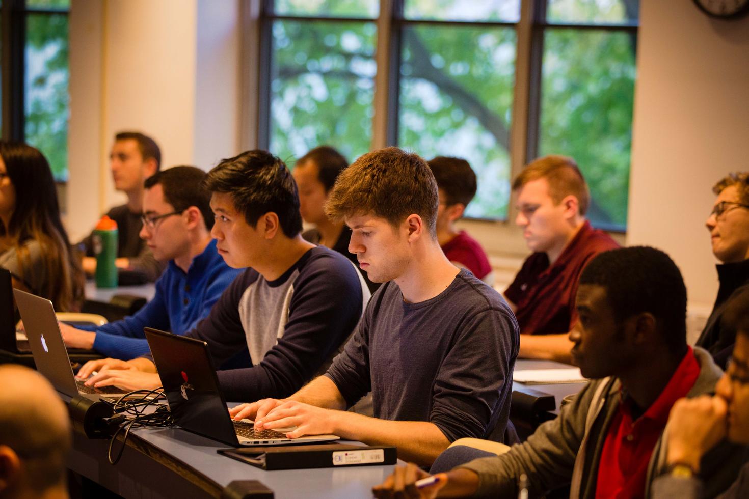 Students attending a class