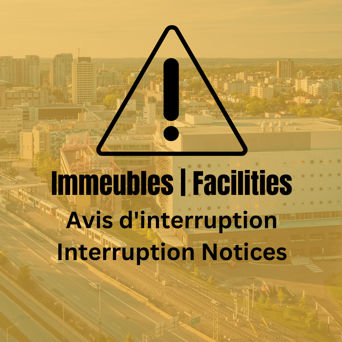 Interruption notice with uOttawa background