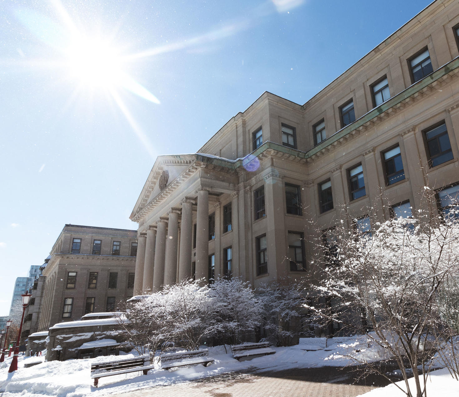 tabaret hall in the winter