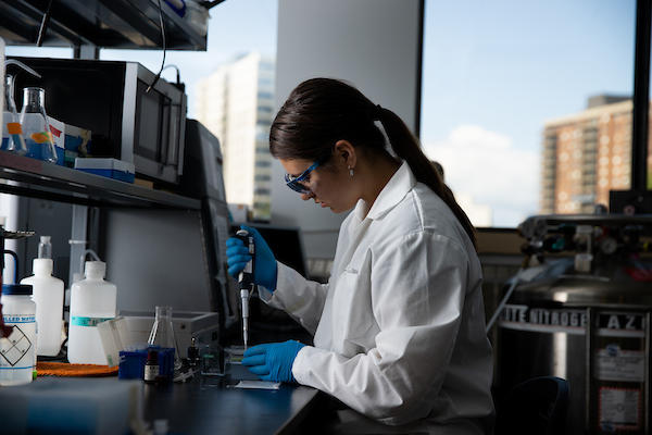 A person working in a laboratory