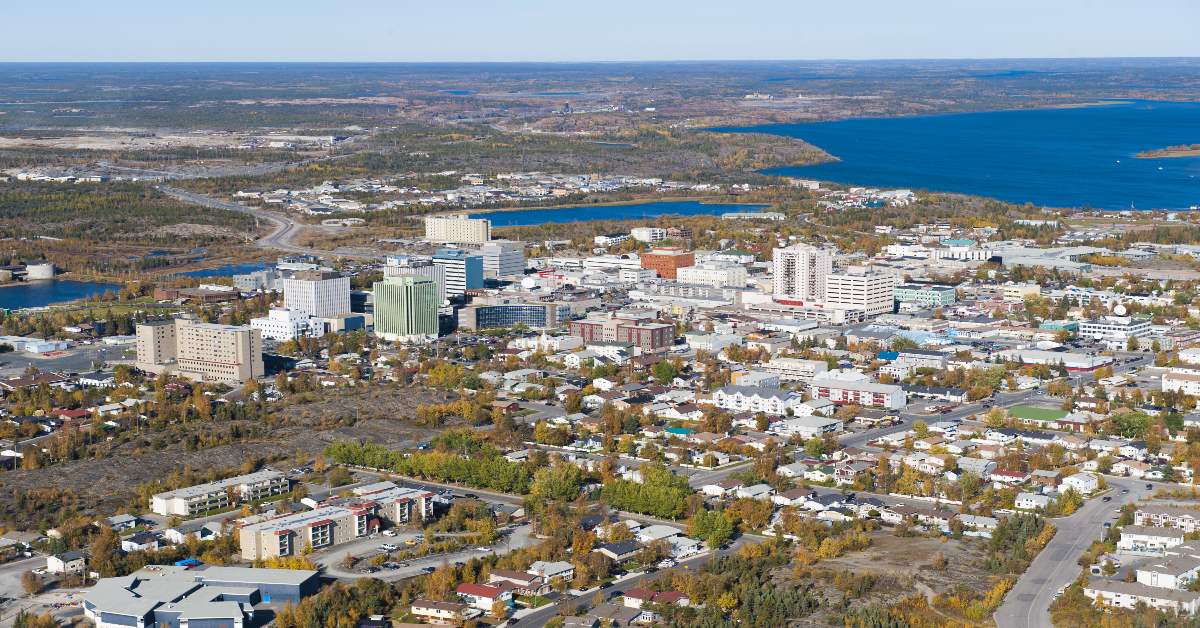 Yellowknife viewed from the sky