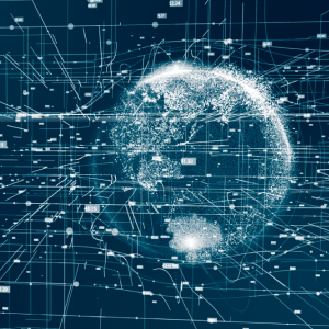 Planète et des points dans l'espace