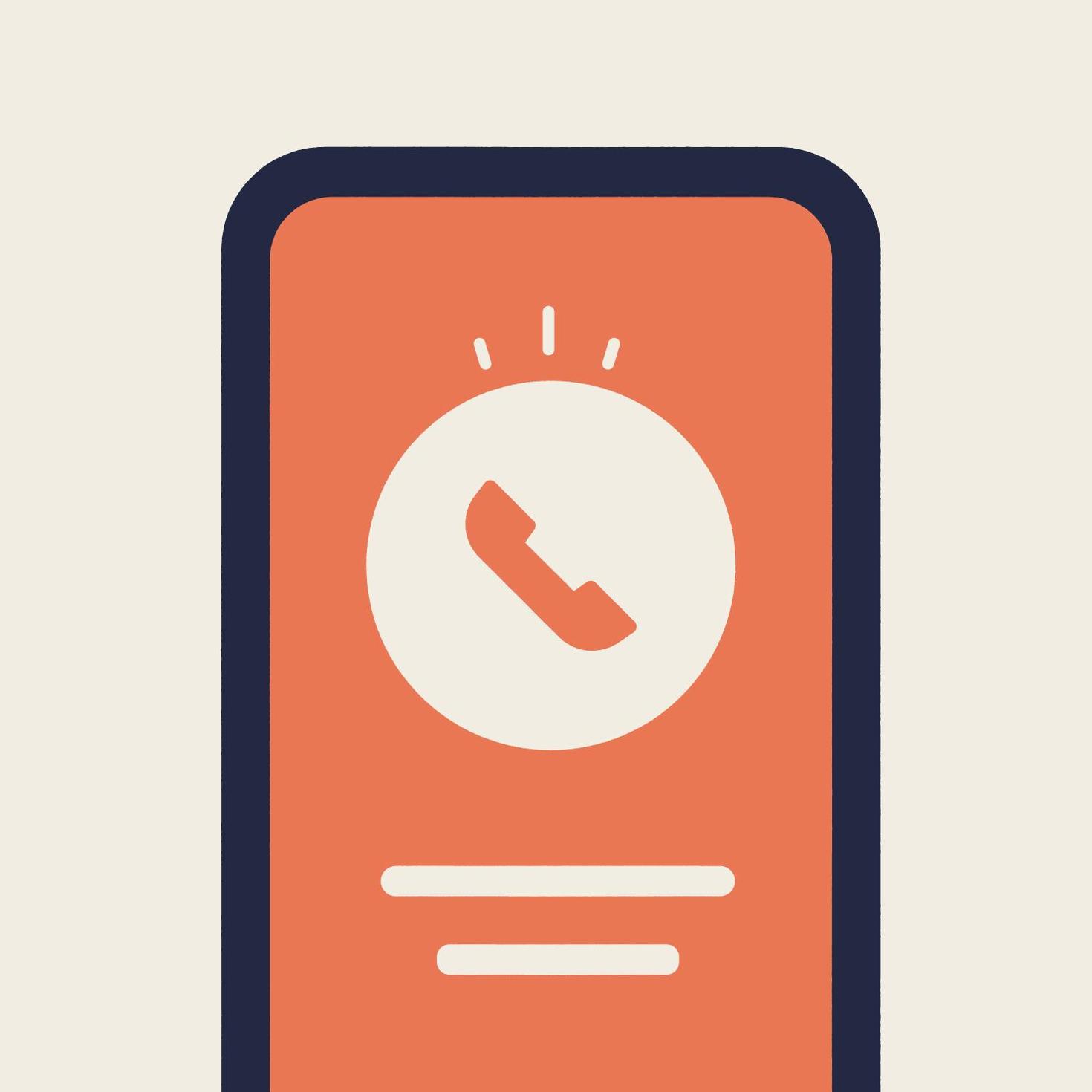 Téléphone portable avec le symbole d'un téléphone