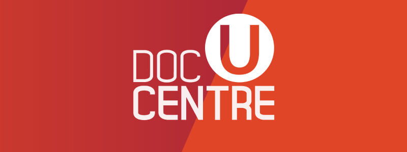 Logo du DocUcentre sur fond orangé.