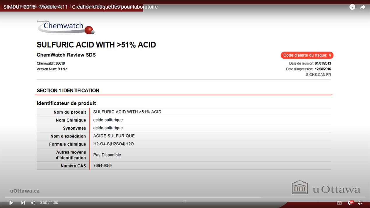 SIMDUT 2015 - Module 4-11 - Création d’étiquettes pour laboratoire