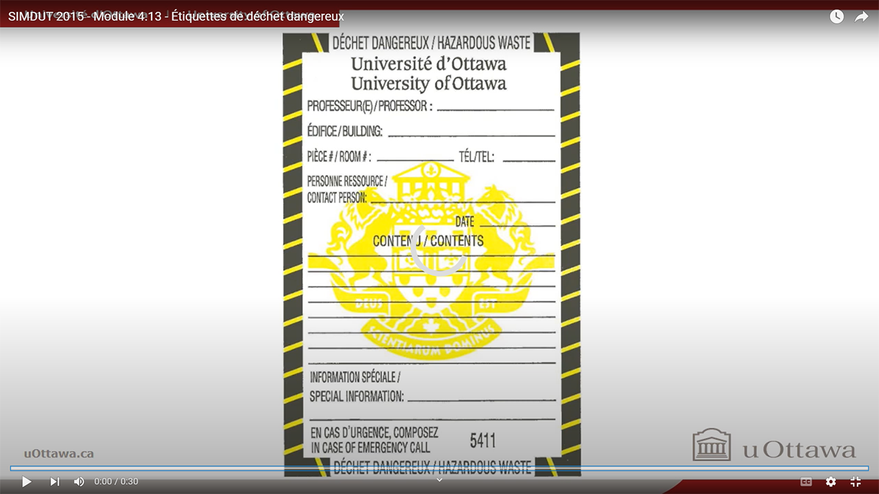 SIMDUT 2015 - Module 4-13 - Étiquettes de déchet dangereux