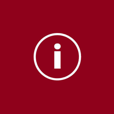 lettre i dans un cercle avec un fond rouge