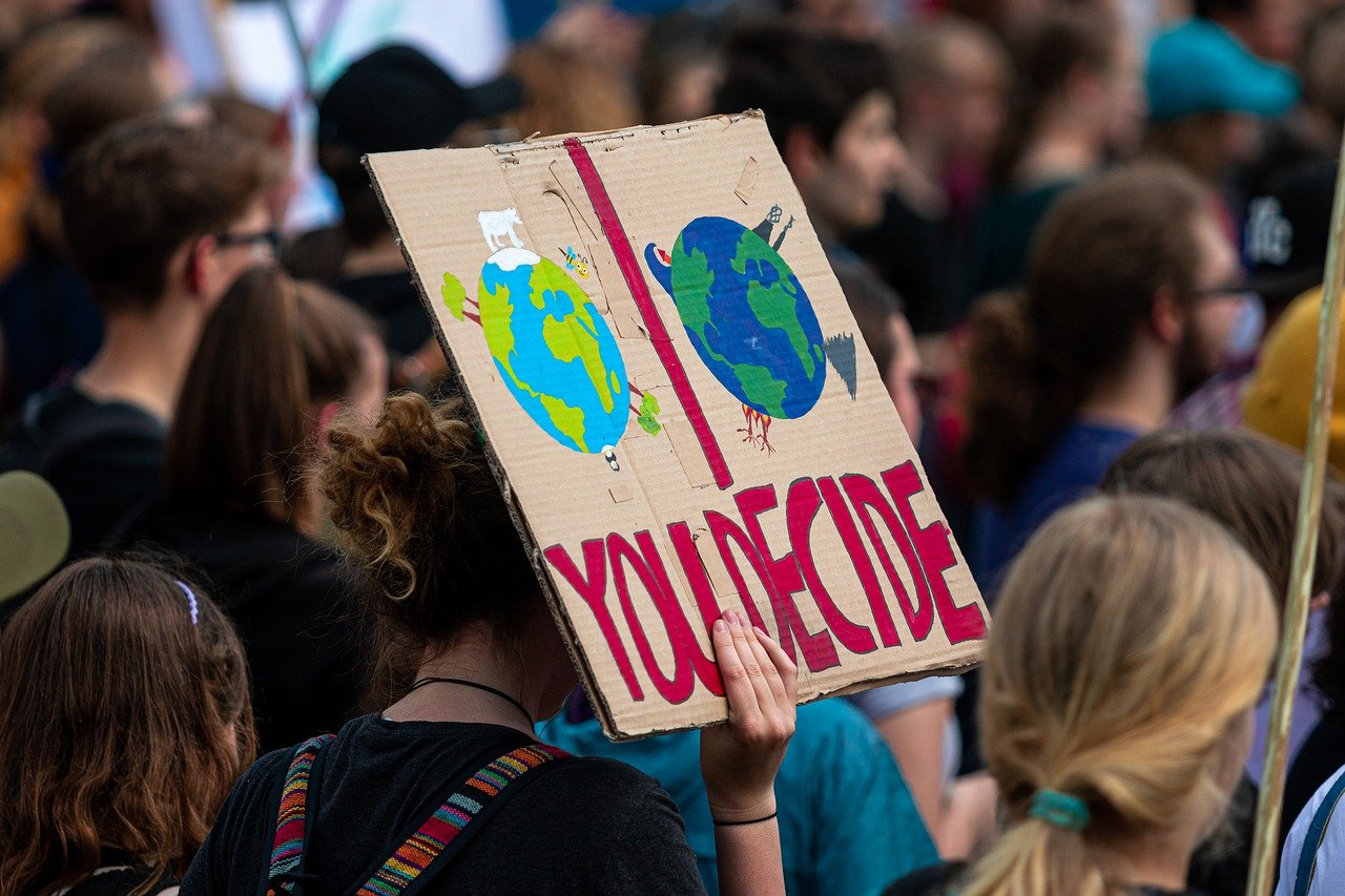 Climate march sign
