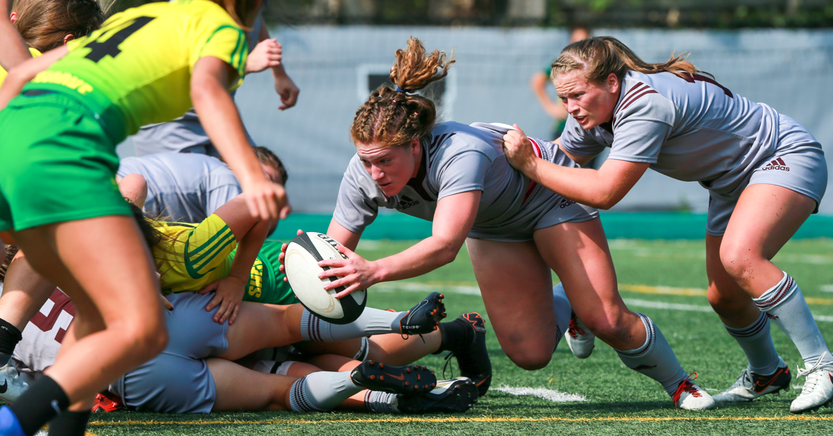 Jeu de rugby féminin en cours