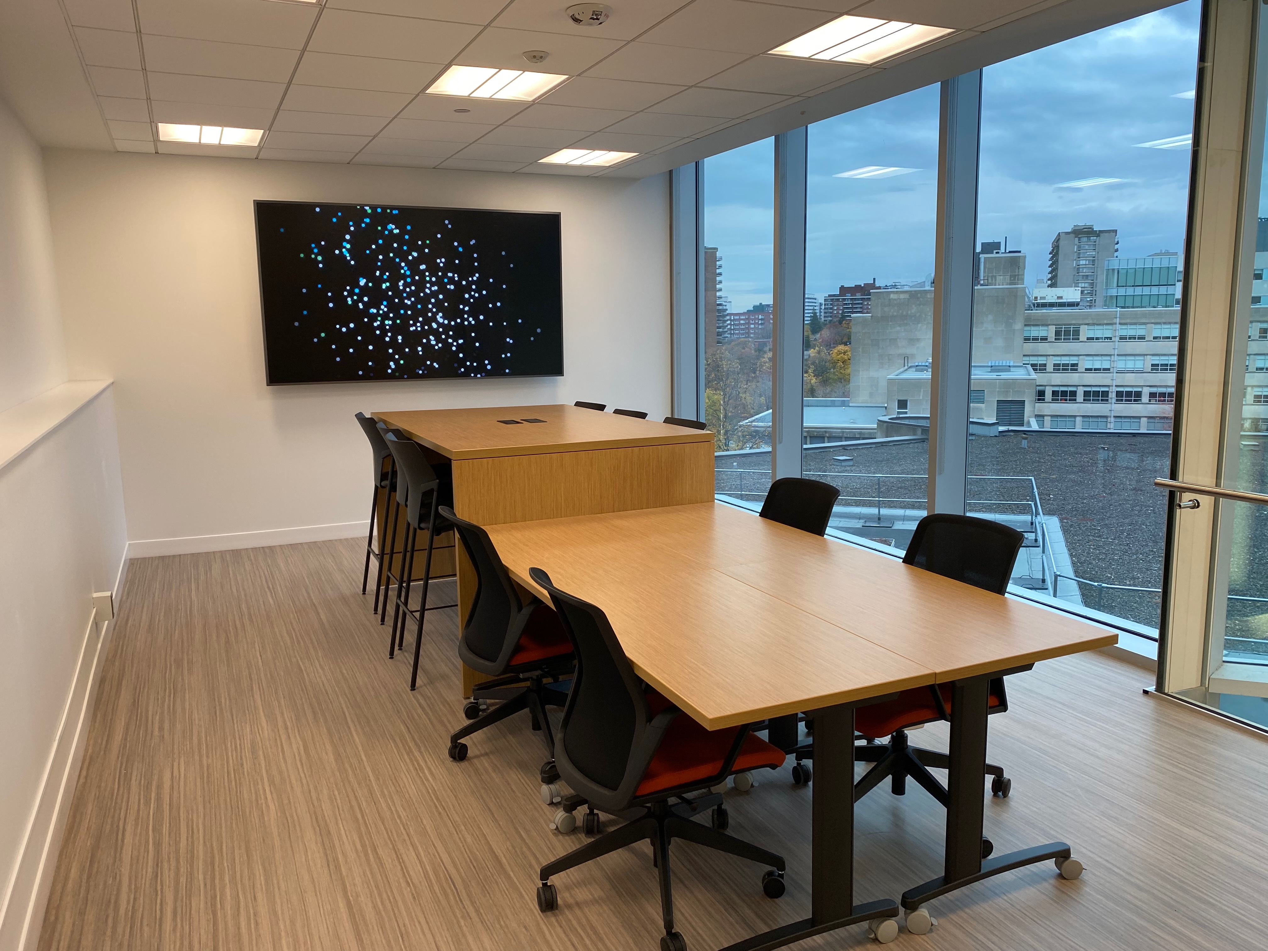 CRX 637 room - table with chairs and screen