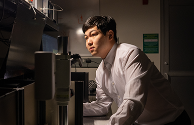Student working in a lab