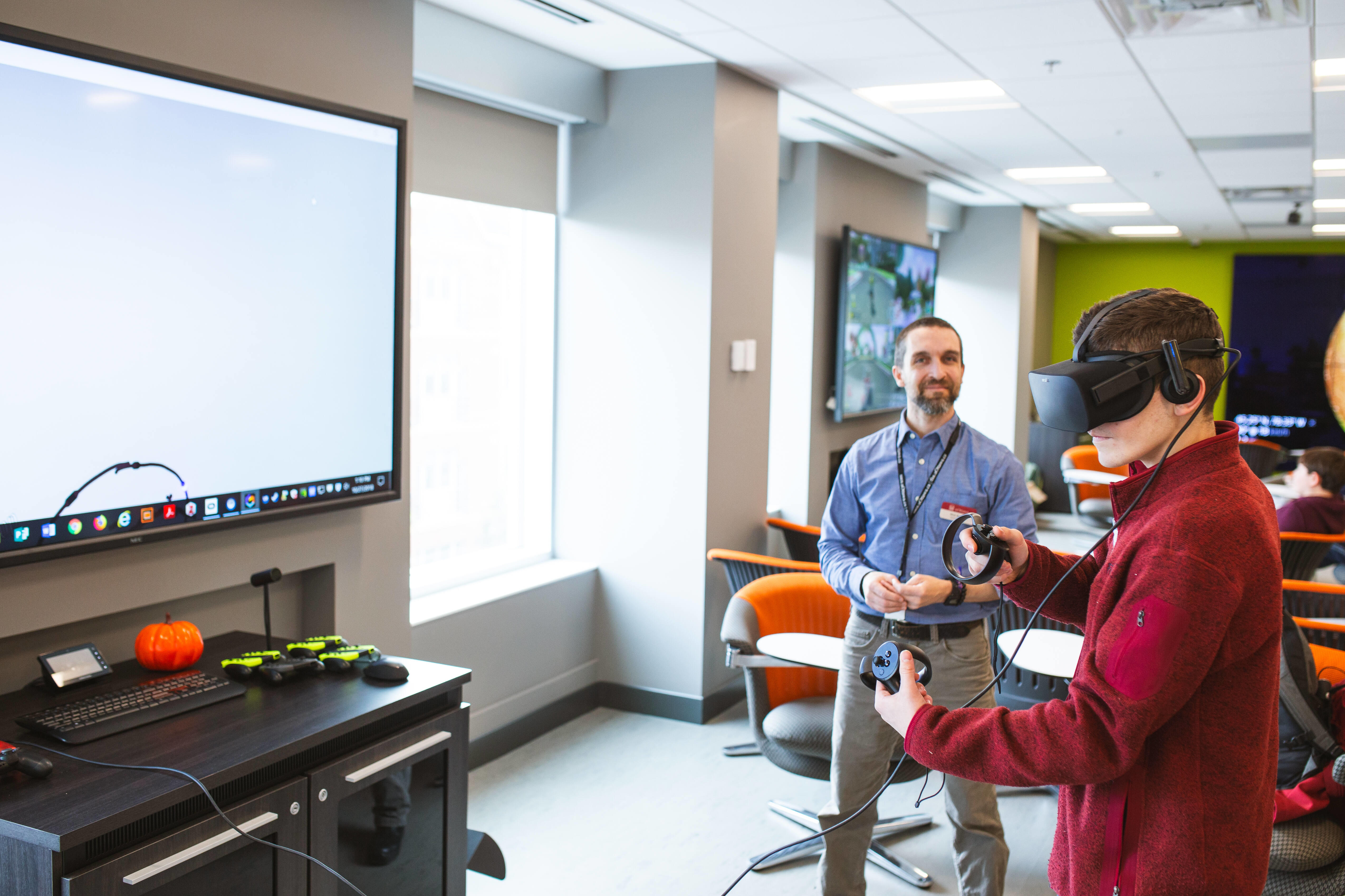 Individual using a VR headset