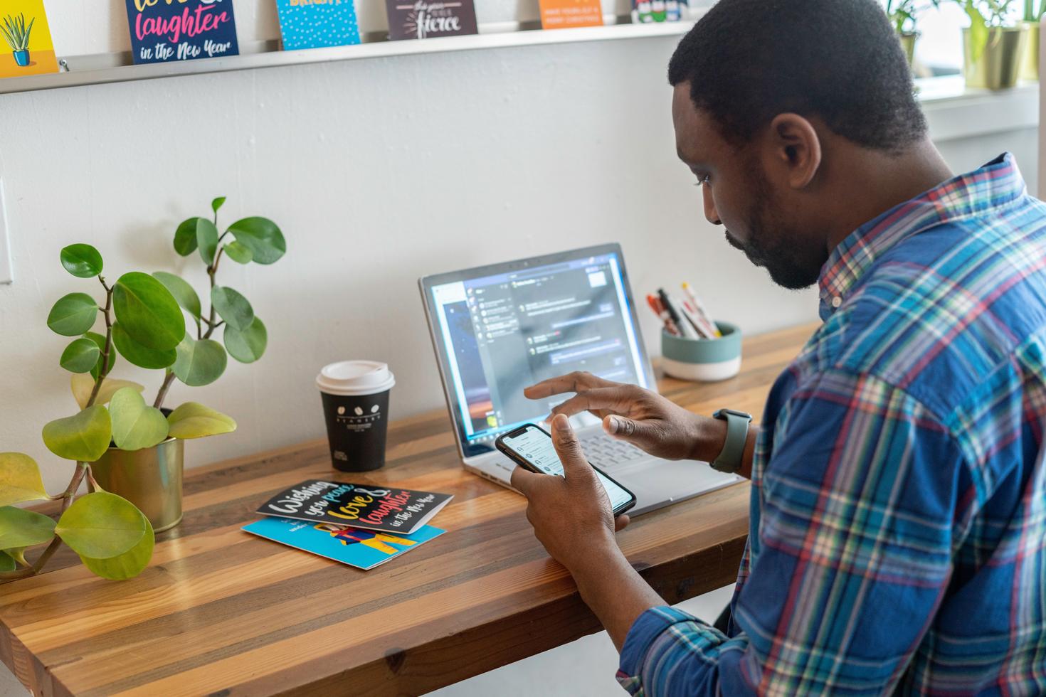 Person looking at mobile screen