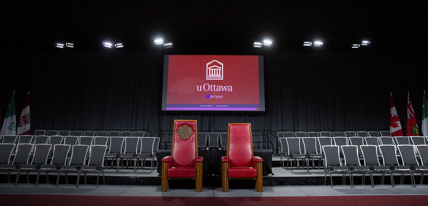 uOttawa graduation ceremony empty stage.