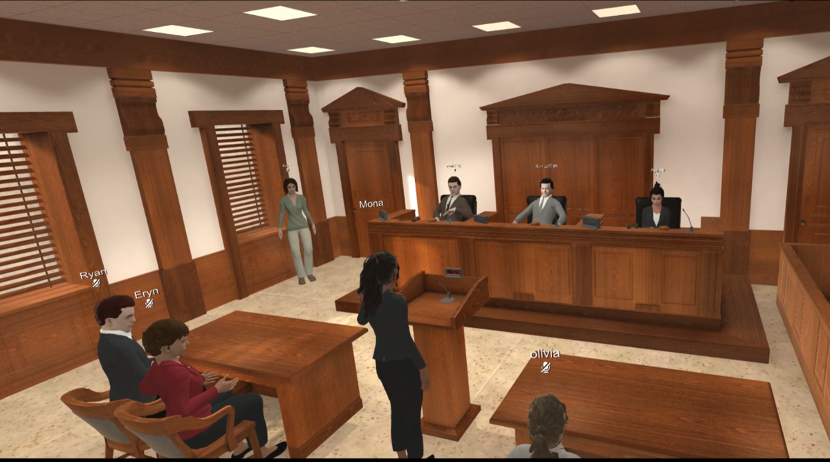 Mock trial taking place in the metaverse