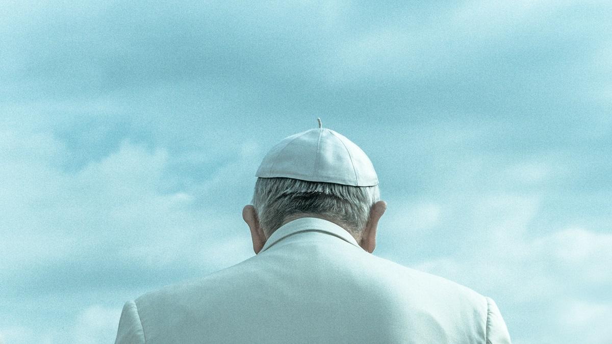 Profile of Pope Francis from behind