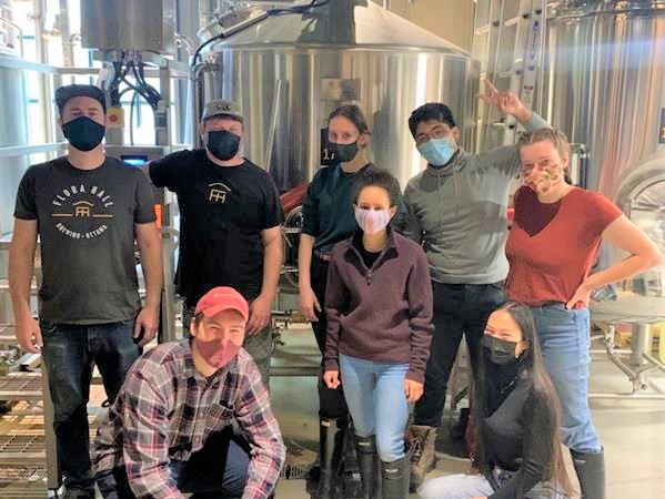 The Craft Lab team working on their first batch of beer.