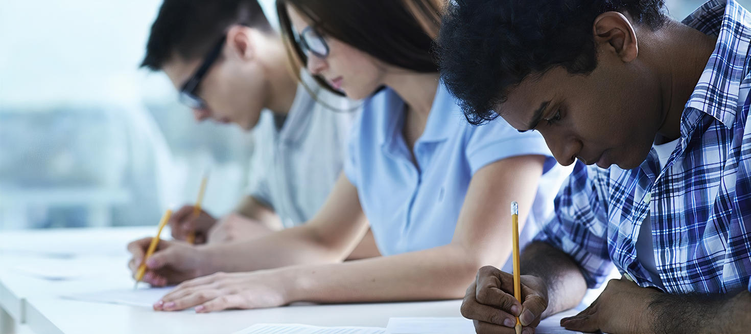 Students taking a test
