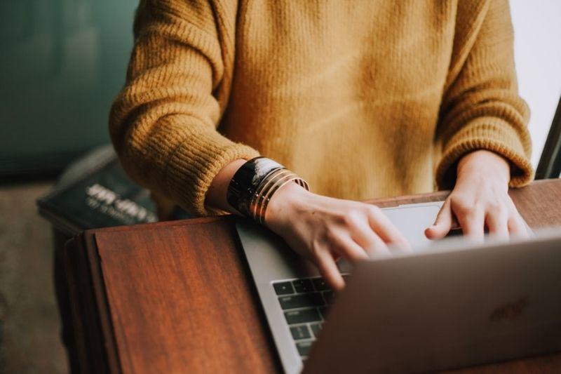 Student working at desk