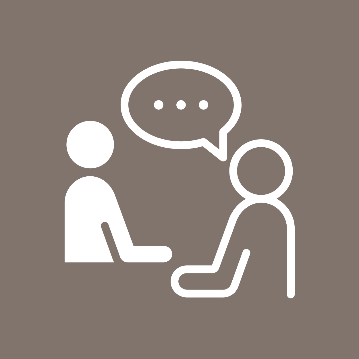 Icon representing in-person support. 