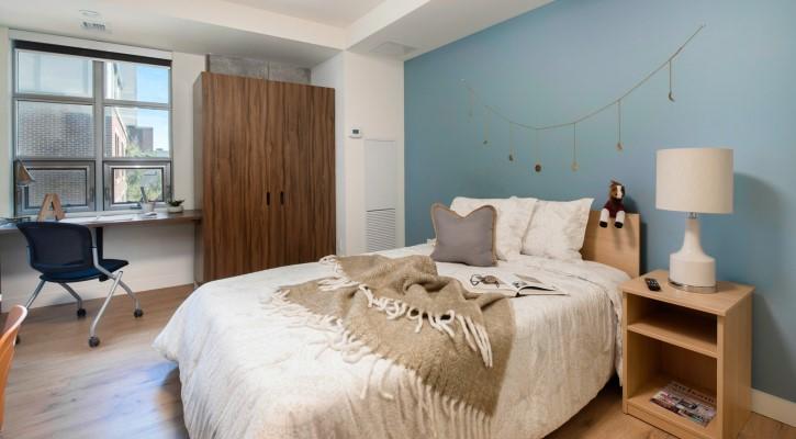 Student bedroom in residence. 