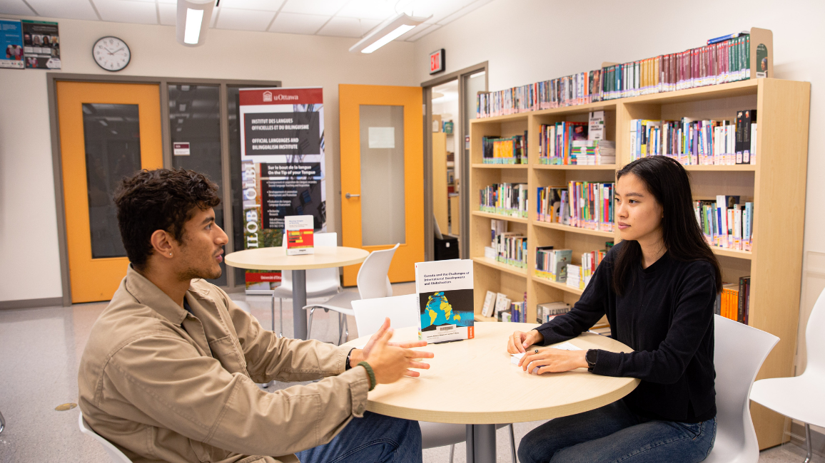 Daniel and Samantha, two students, at the JCRC