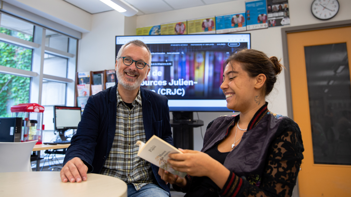 Paco & Nina, a student, at the JCRC