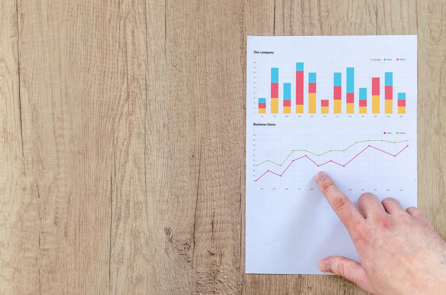 Paper with charts on it.