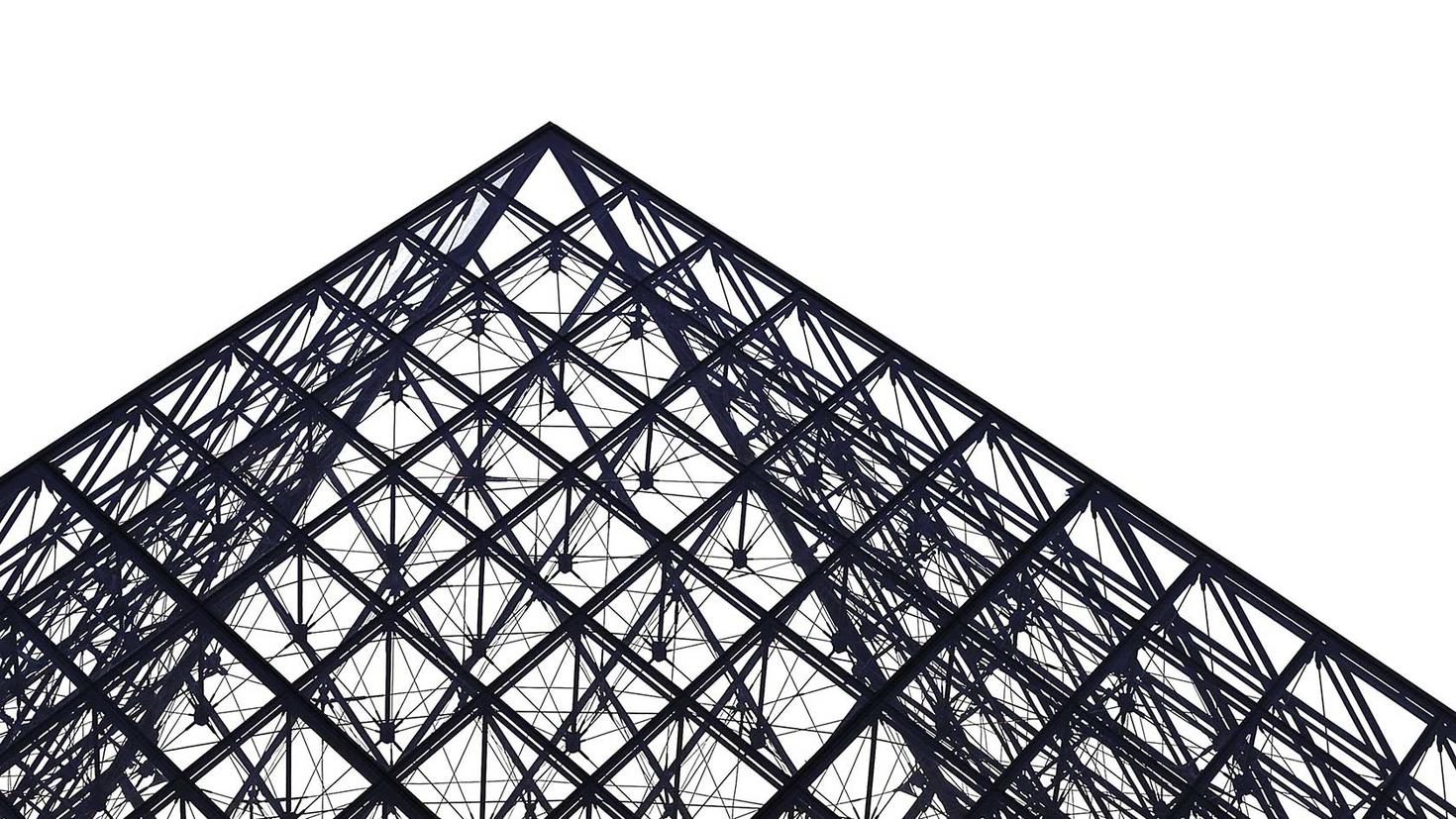 Large metal structure with a triangular shape