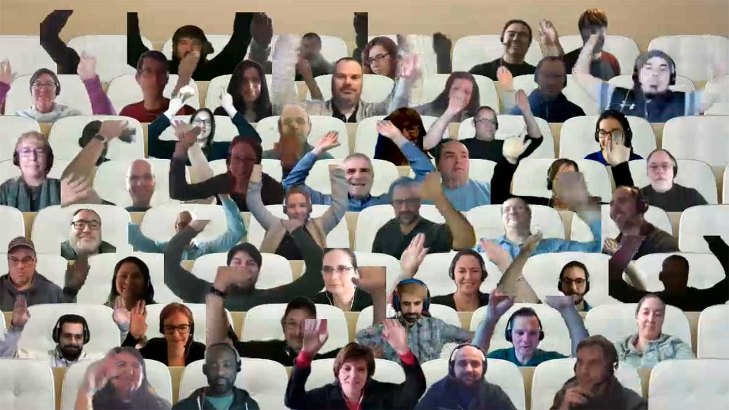 Screen capture of a virtual team's meeting.