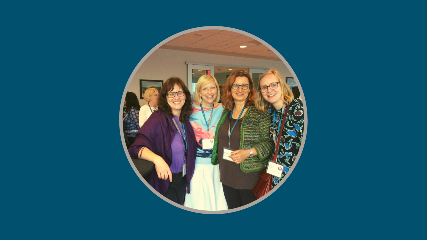 Photo: Professors Beverly Baker (on left) and Monika Jezak (2nd from right) and two participants during a LARG event