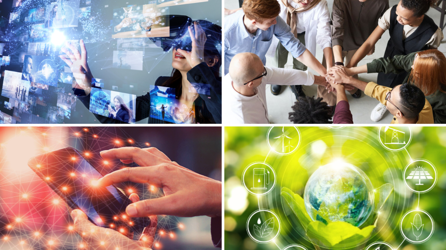 4 photos representing the Transformation plan.