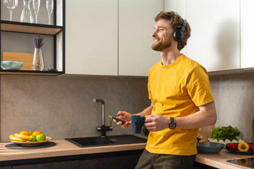 Someone listening to music.