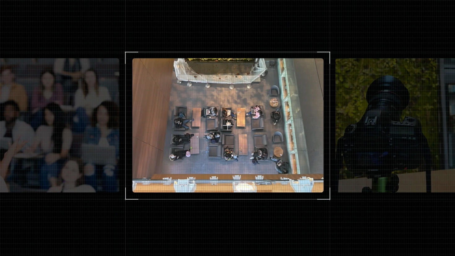 Bird's view of a resting area in the Social Sciences building