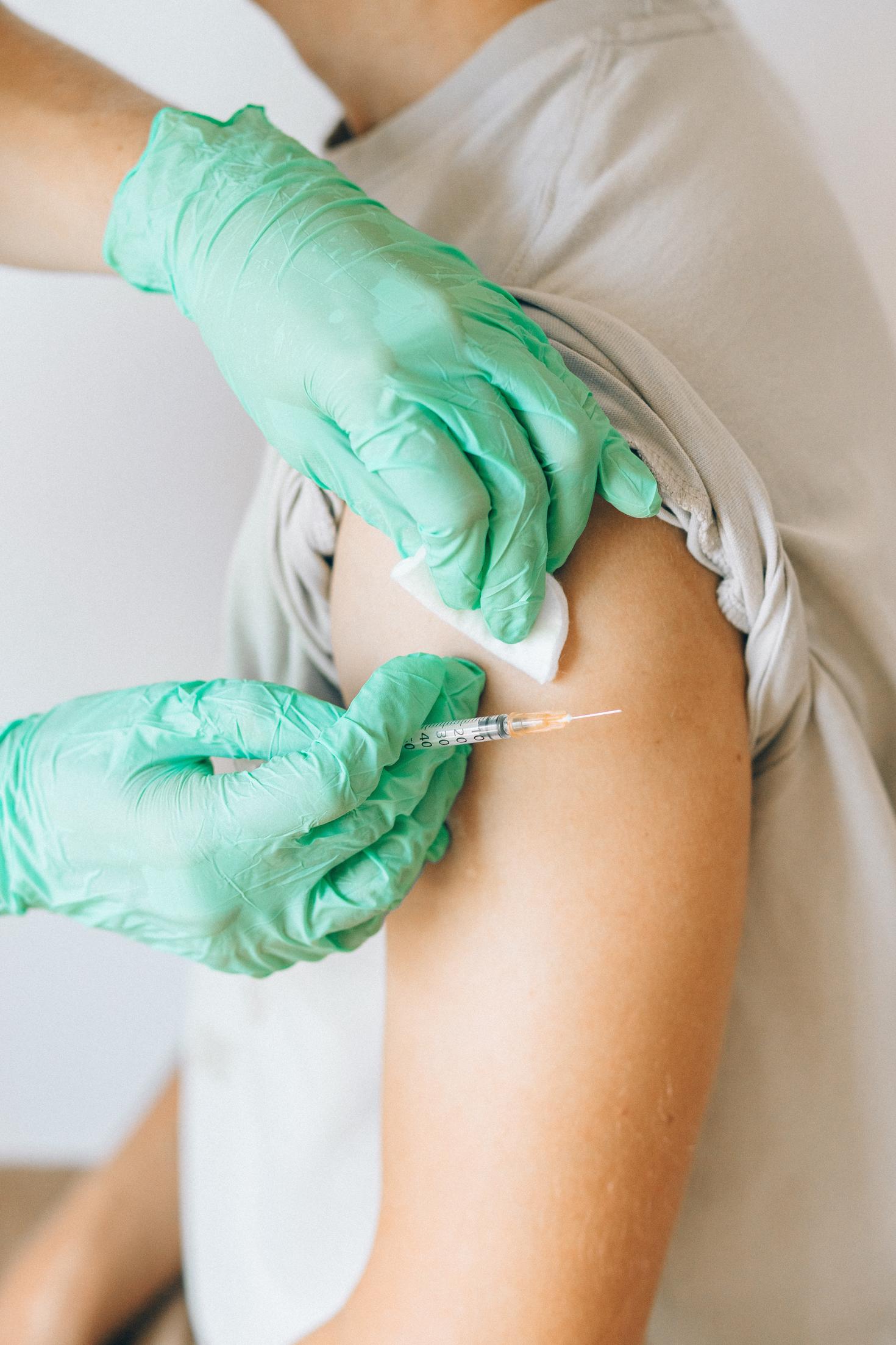 A person getting a vaccine