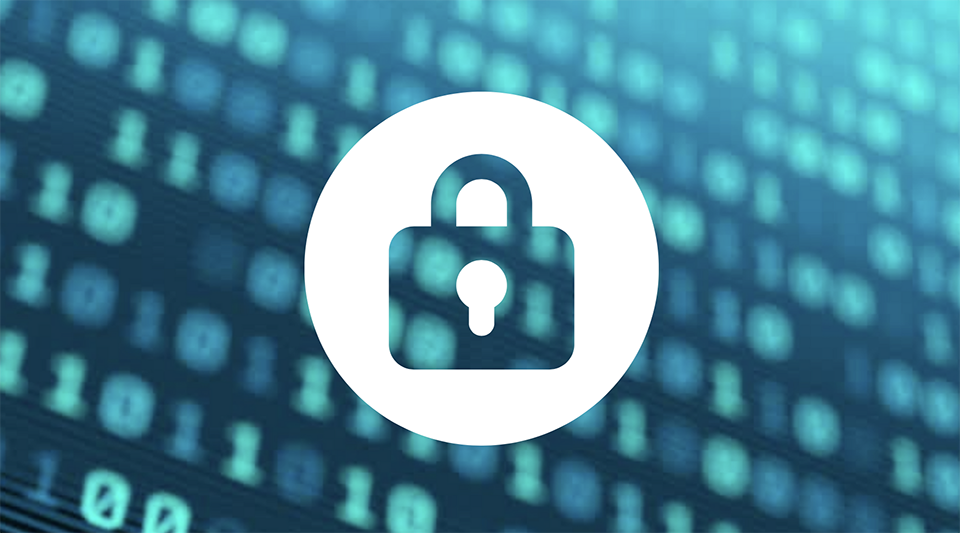 lock icon on data background