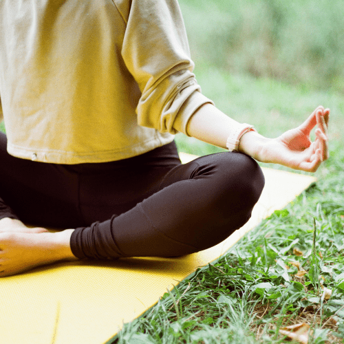 A person meditating