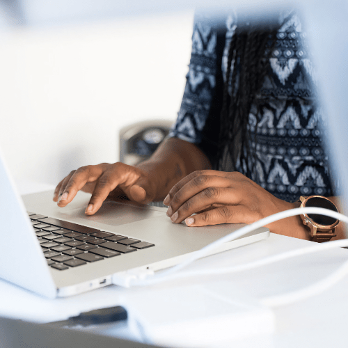 Person using a laptop