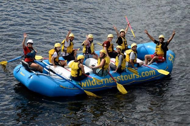 Students on a raft
