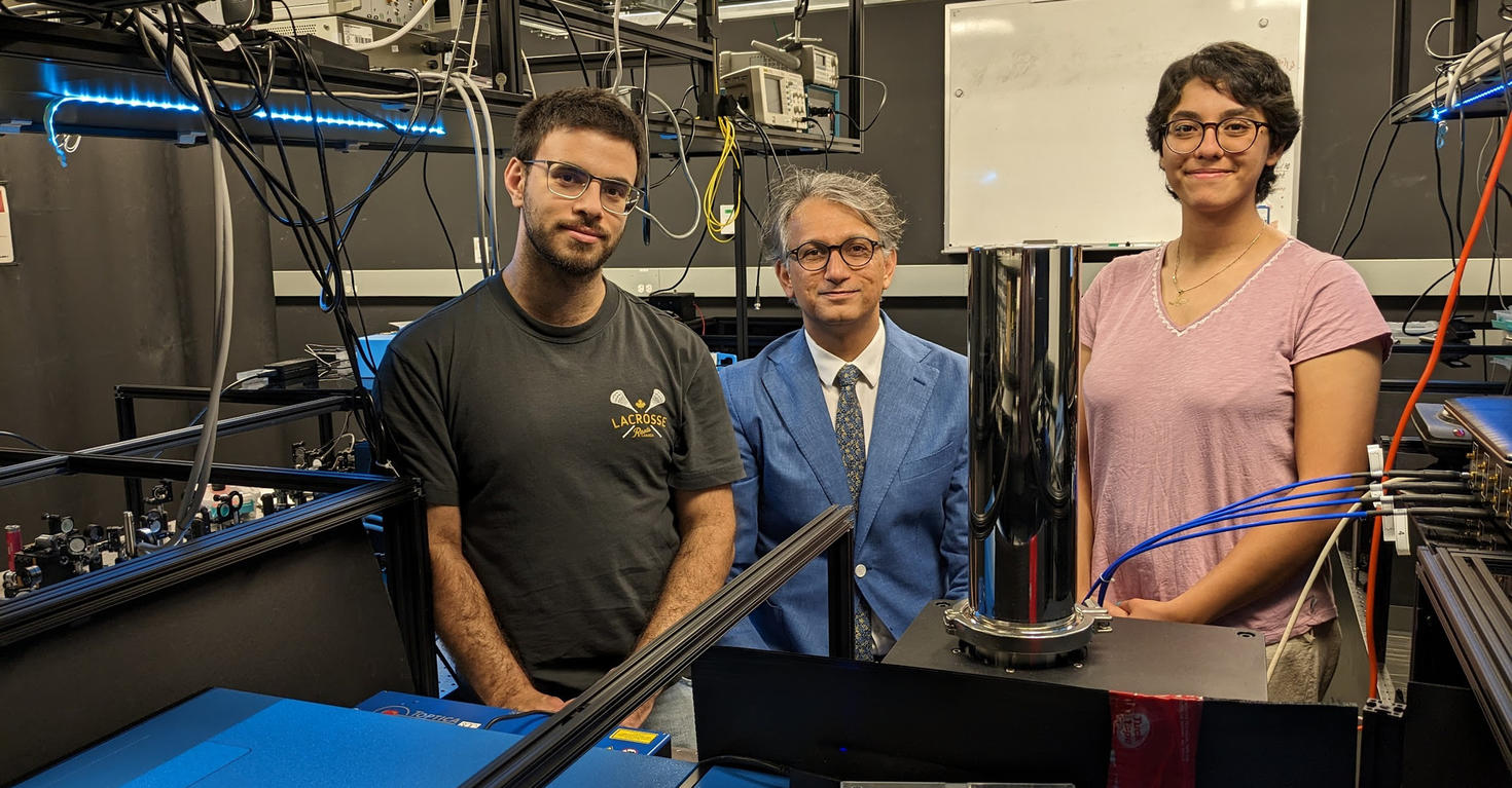 Photo (left to right): Dr. Alessio D'Errico, Dr. Ebrahim Karimi, and Nazanin Dehghan  