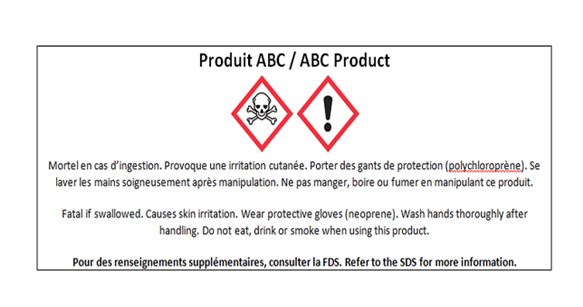 exemple of a whmis label