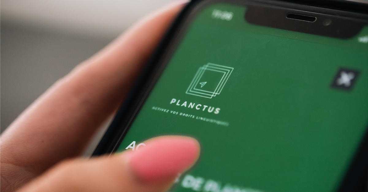 Planctus homepage on a smartphone